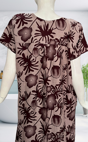 Maroon Garden Spun Nighty. Flowy Spun Fabric | Laces and Frills