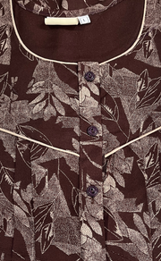 Brown Leafy Spun Nighty. Flowy Spun Fabric | Laces and Frills