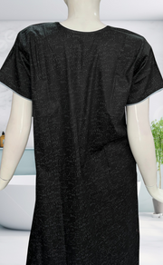 Black Abstract Soft Cotton Nighty. Soft Breathable Fabric | Laces and Frills