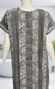 Grey Leafy Spun Nighty. Flowy Spun Fabric | Laces and Frills