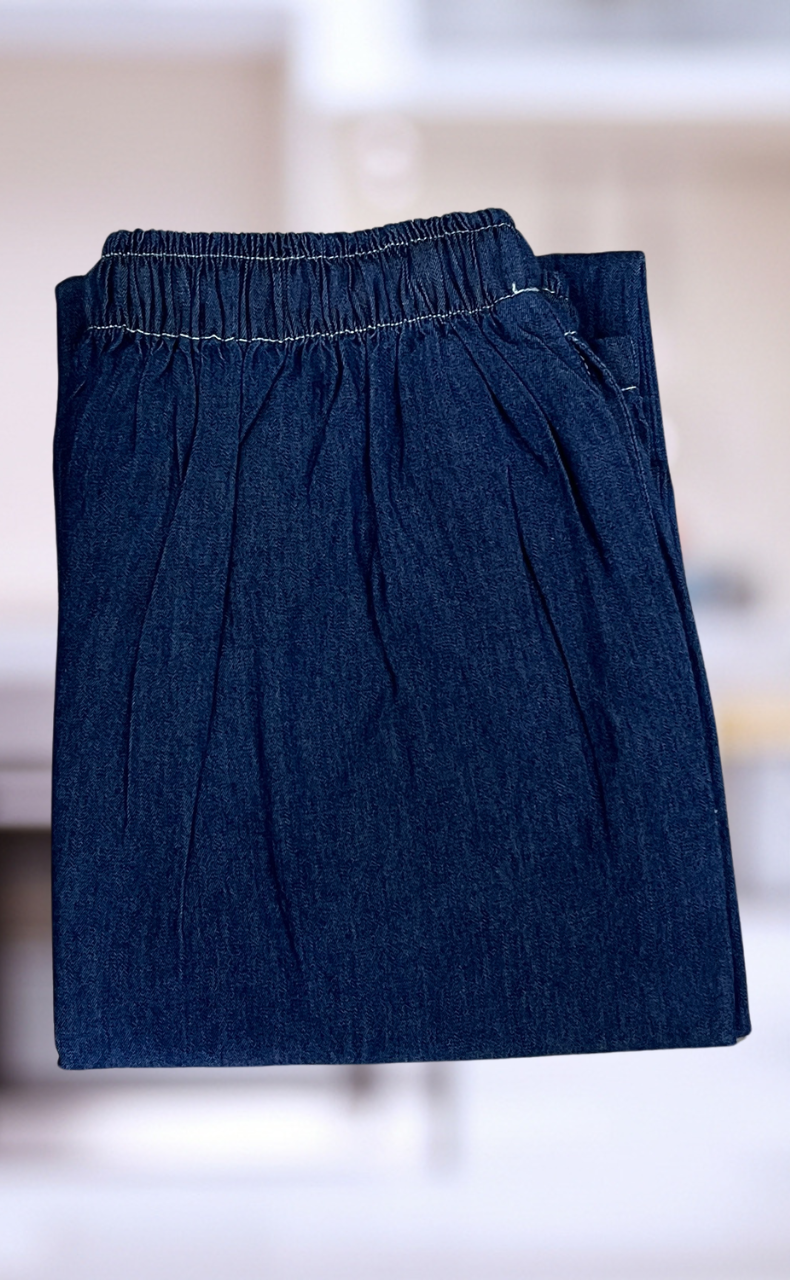 Navy Blue Flora Denim Co-ord Set. Denim Cotton | Laces and Frills - Laces and Frills