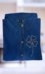Light Blue Flora Denim Co-ord Set. Denim Cotton | Laces and Frills - Laces and Frills