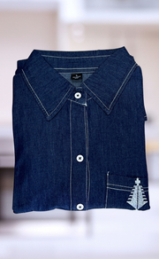 Navy Blue Abstract Denim Co-ord Set. Denim Cotton | Laces and Frills - Laces and Frills