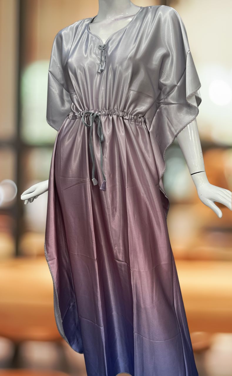 Light Pink/Lavender Satin Kaftan .Soft Silky Satin | Laces and Frills - Laces and Frills