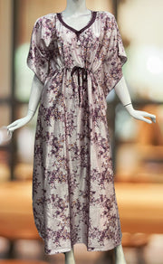 Light Pink/Beetroot Pink Garden Satin Kaftan .Soft Silky Satin | Laces and Frills - Laces and Frills