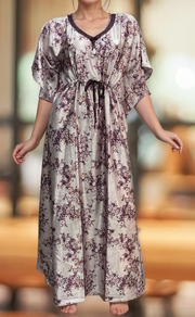 Light Pink/Beetroot Pink Garden Satin Kaftan .Soft Silky Satin | Laces and Frills - Laces and Frills