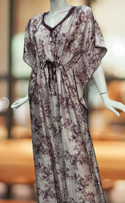 Light Pink/Beetroot Pink Garden Satin Kaftan .Soft Silky Satin | Laces and Frills - Laces and Frills