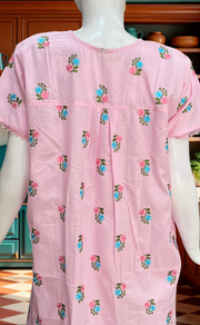 Pink Chikankari Boutique Cotton Nighty. Boutique Cotton | Laces and Frills - Laces and Frills