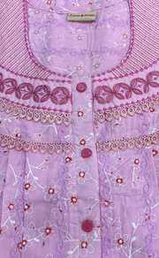 Pink Chikankari Boutique Cotton Nighty. Boutique Cotton | Laces and Frills - Laces and Frills