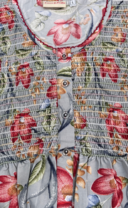 Grey Garden Smocking Soft Cotton Nighty. Soft Breathable Fabric | Laces and Frills