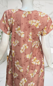 Ballerina Pink Floral Smocking Soft Cotton Nighty. Soft Breathable Fabric | Laces and Frills