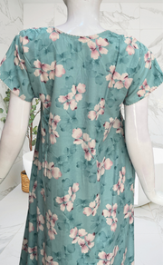 Bermuda Colour Smocking Soft Cotton Nighty. Soft Breathable Fabric | Laces and Frills