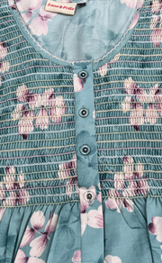 Bermuda Colour Smocking Soft Cotton Nighty. Soft Breathable Fabric | Laces and Frills