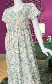 Cruise Colour Smocking Soft Cotton Nighty. Soft Breathable Fabric | Laces and Frills