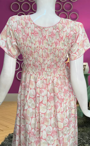 Baby Pink Smocking Soft Cotton Nighty. Soft Breathable Fabric | Laces and Frills