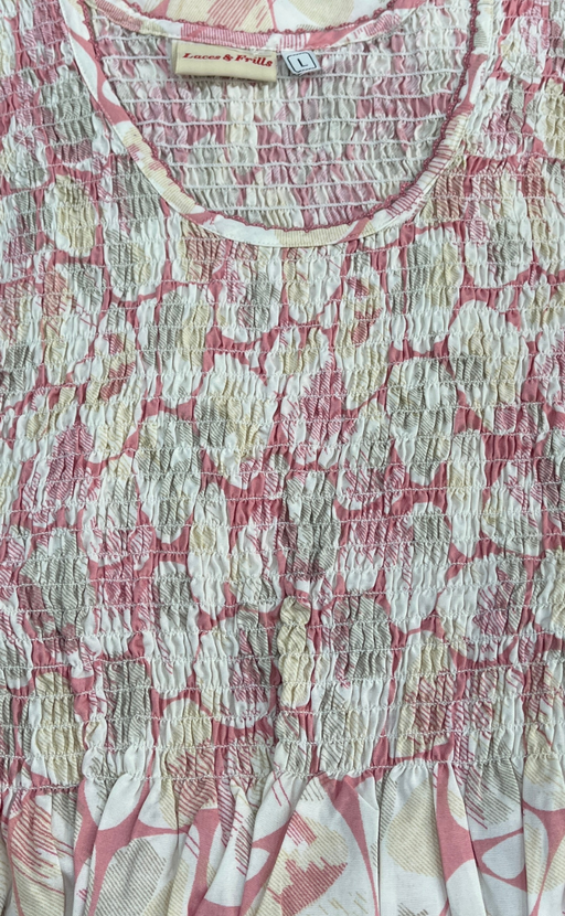 Baby Pink Smocking Soft Cotton Nighty. Soft Breathable Fabric | Laces and Frills