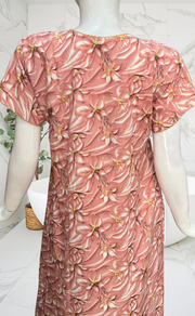 Ballerina Pink Floral Smocking Soft Cotton Nighty. Soft Breathable Fabric | Laces and Frills