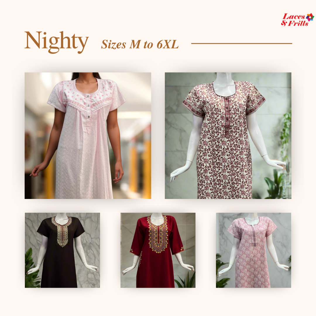 Laces and Frills Women s Kurtis Nightwear Sleepwear
