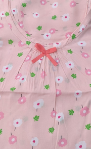Peach Flora Short Nighty | Knee Length Nighty | Laces and Frills - Laces and Frills