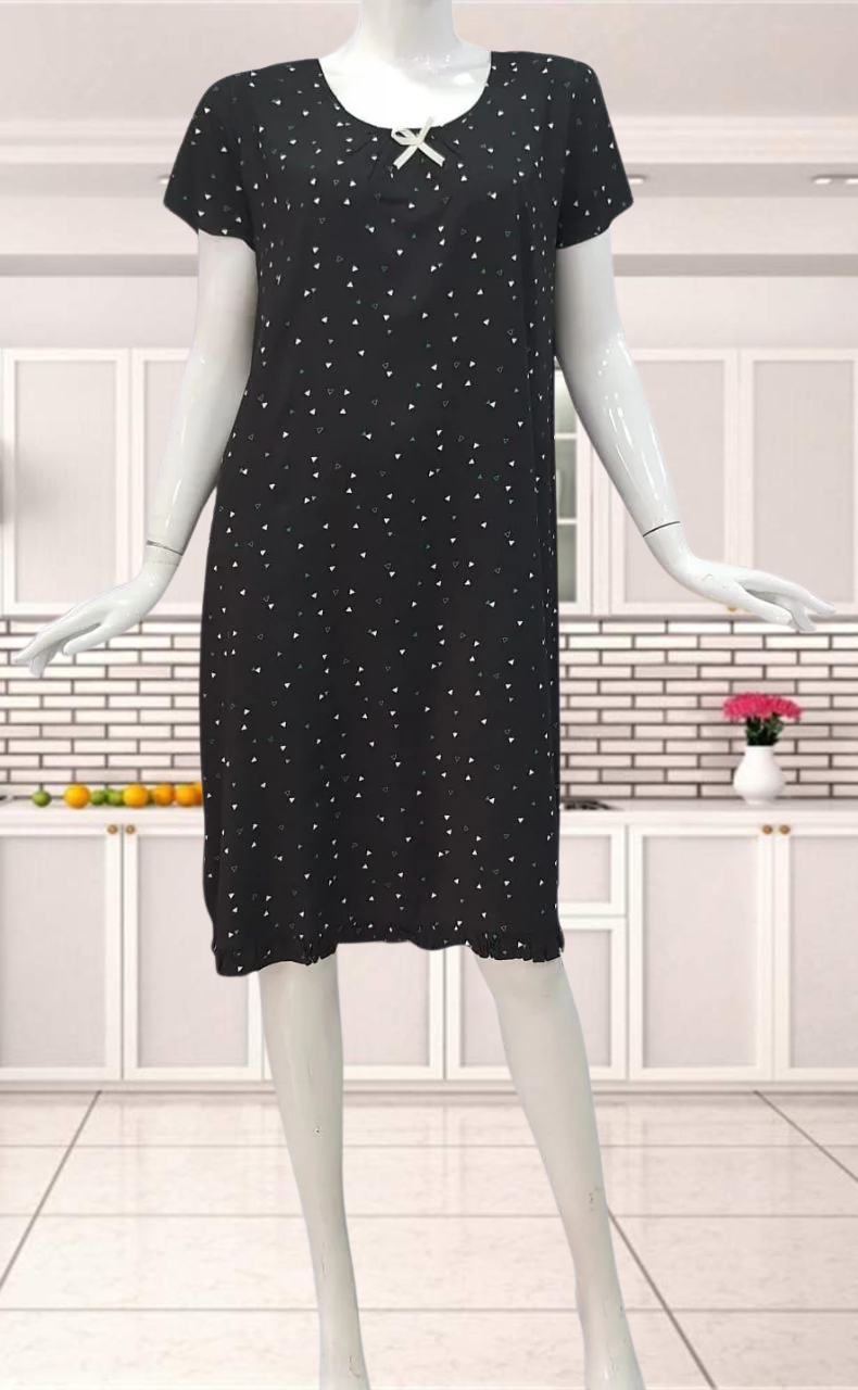 Black Triangles Short Nighty | Knee Length Nighty | Laces and Frills - Laces and Frills