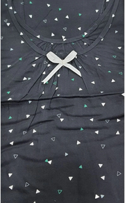 Black Triangles Short Nighty | Knee Length Nighty | Laces and Frills - Laces and Frills