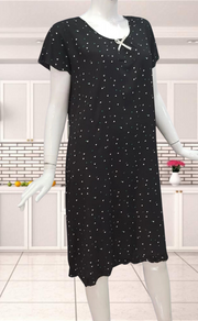 Black Triangles Short Nighty | Knee Length Nighty | Laces and Frills - Laces and Frills