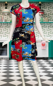 Red/Blue Short Nighty | Knee Length Nighty | Laces and Frills - Laces and Frills