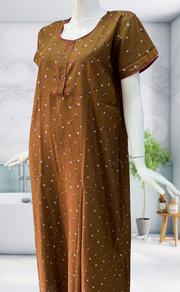 Yellow Tiny Floral Spun Nighty. Flowy Spun Fabric | Laces and Frills - Laces and Frills