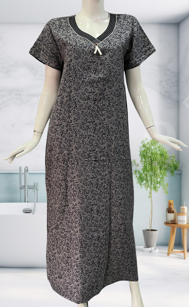 Navy Blue Garden Spun Nighty. Flowy Spun Fabric | Laces and Frills - Laces and Frills