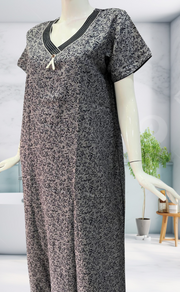 Navy Blue Garden Spun Nighty. Flowy Spun Fabric | Laces and Frills - Laces and Frills