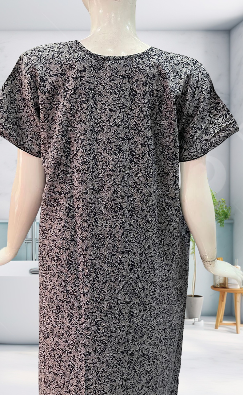 Navy Blue Garden Spun Nighty. Flowy Spun Fabric | Laces and Frills - Laces and Frills