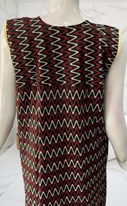 Black Abstract Sleeveless Pure Cotton Nighty. Pure Durable Cotton | Laces and Frills - Laces and Frills