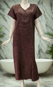 Peach Abstract Spun Nighty. Flowy Spun Fabric | Laces and Frills