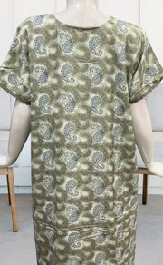 Grey/Blue Manga Motif Spun Nighty. Pure Durable Cotton | Laces and Frills - Laces and Frills