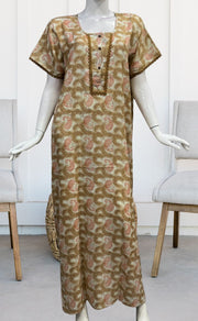 Peach/Orange Manga Motif Spun Nighty. Pure Durable Cotton | Laces and Frills - Laces and Frills