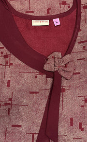 Maroon Abstract Spun Nighty. Pure Durable Cotton | Laces and Frills - Laces and Frills