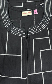Black Abstract Spun Nighty. Pure Durable Cotton | Laces and Frills - Laces and Frills
