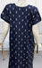 Navy Blue Floral Spun Nighty. Pure Durable Cotton | Laces and Frills - Laces and Frills