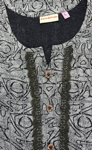 Black Abstract Spun Nighty. Pure Durable Cotton | Laces and Frills - Laces and Frills