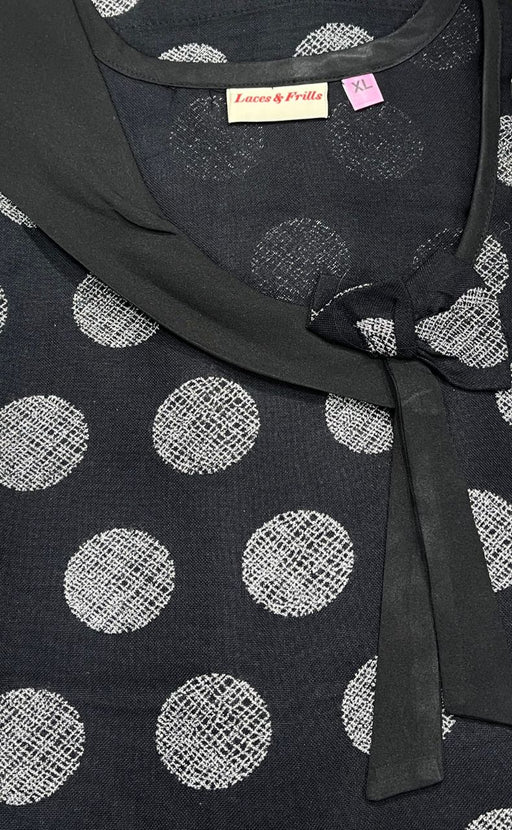 Black Dots Spun Nighty. Pure Durable Cotton | Laces and Frills - Laces and Frills