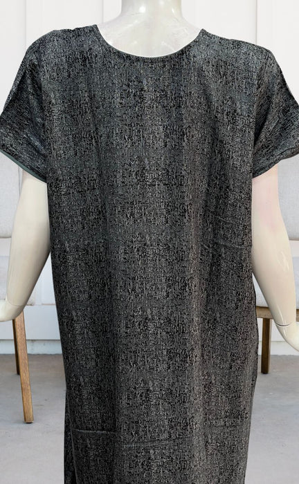 Grey/Black Abstract Spun Nighty. Pure Durable Cotton | Laces and Frills - Laces and Frills