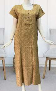 Yellow Garden Spun Nighty. Pure Durable Cotton | Laces and Frills - Laces and Frills