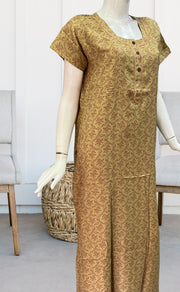 Yellow Garden Spun Nighty. Pure Durable Cotton | Laces and Frills - Laces and Frills