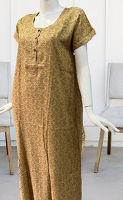 Yellow Garden Spun Nighty. Pure Durable Cotton | Laces and Frills - Laces and Frills