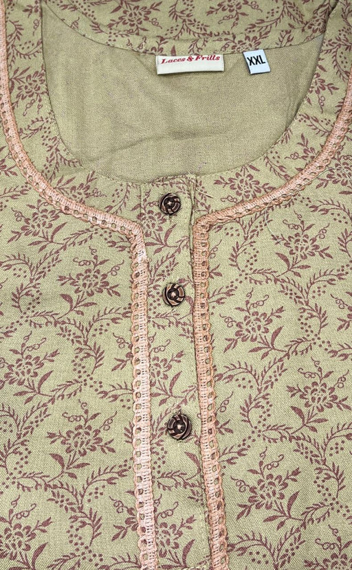 Yellow Garden Spun Nighty. Pure Durable Cotton | Laces and Frills - Laces and Frills