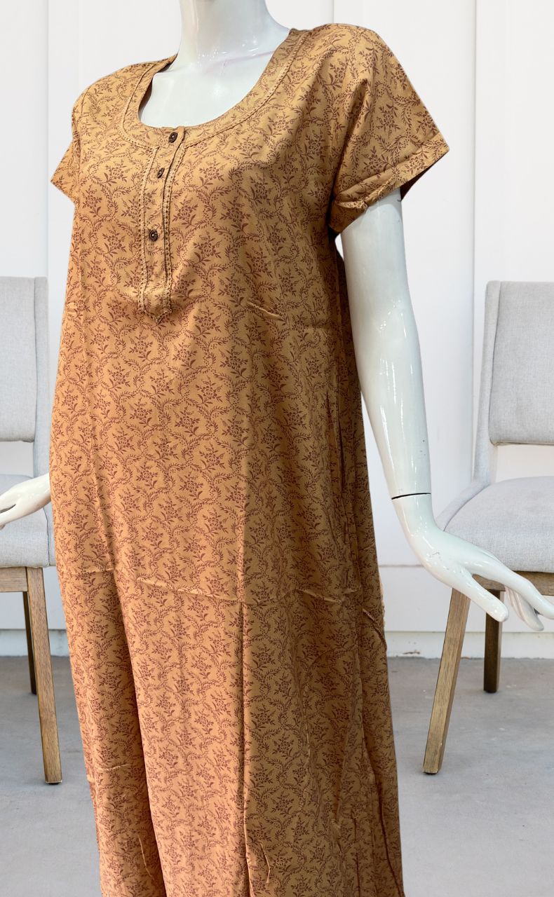 Peach Garden Spun Nighty. Pure Durable Cotton | Laces and Frills - Laces and Frills