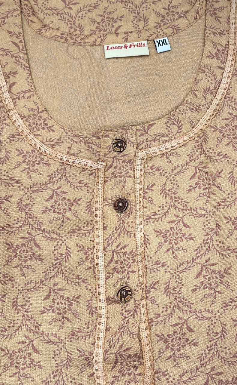 Peach Garden Spun Nighty. Pure Durable Cotton | Laces and Frills - Laces and Frills