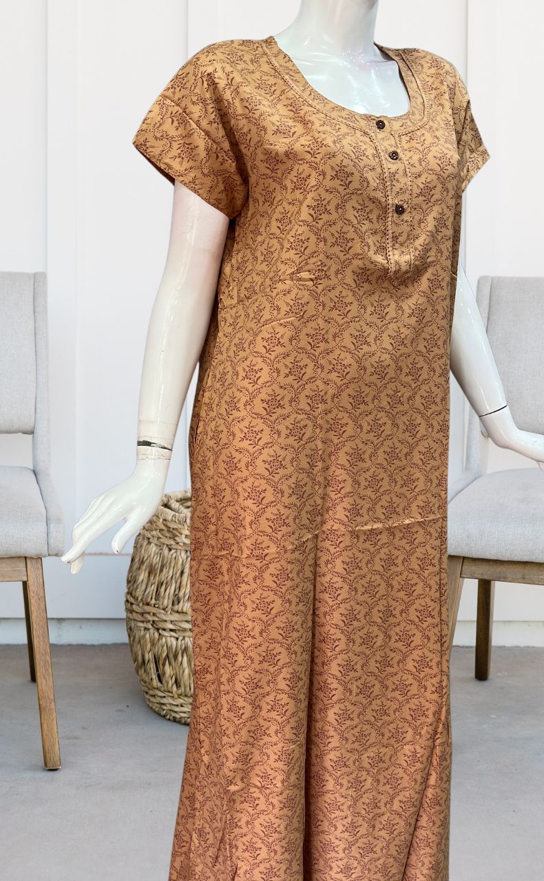 Peach Garden Spun Nighty. Pure Durable Cotton | Laces and Frills - Laces and Frills