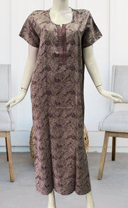 Violet Leafy Spun Nighty. Pure Durable Cotton | Laces and Frills - Laces and Frills