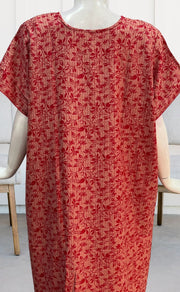 Red Garden Spun Nighty. Flowy Spun Fabric | Laces and Frills - Laces and Frills